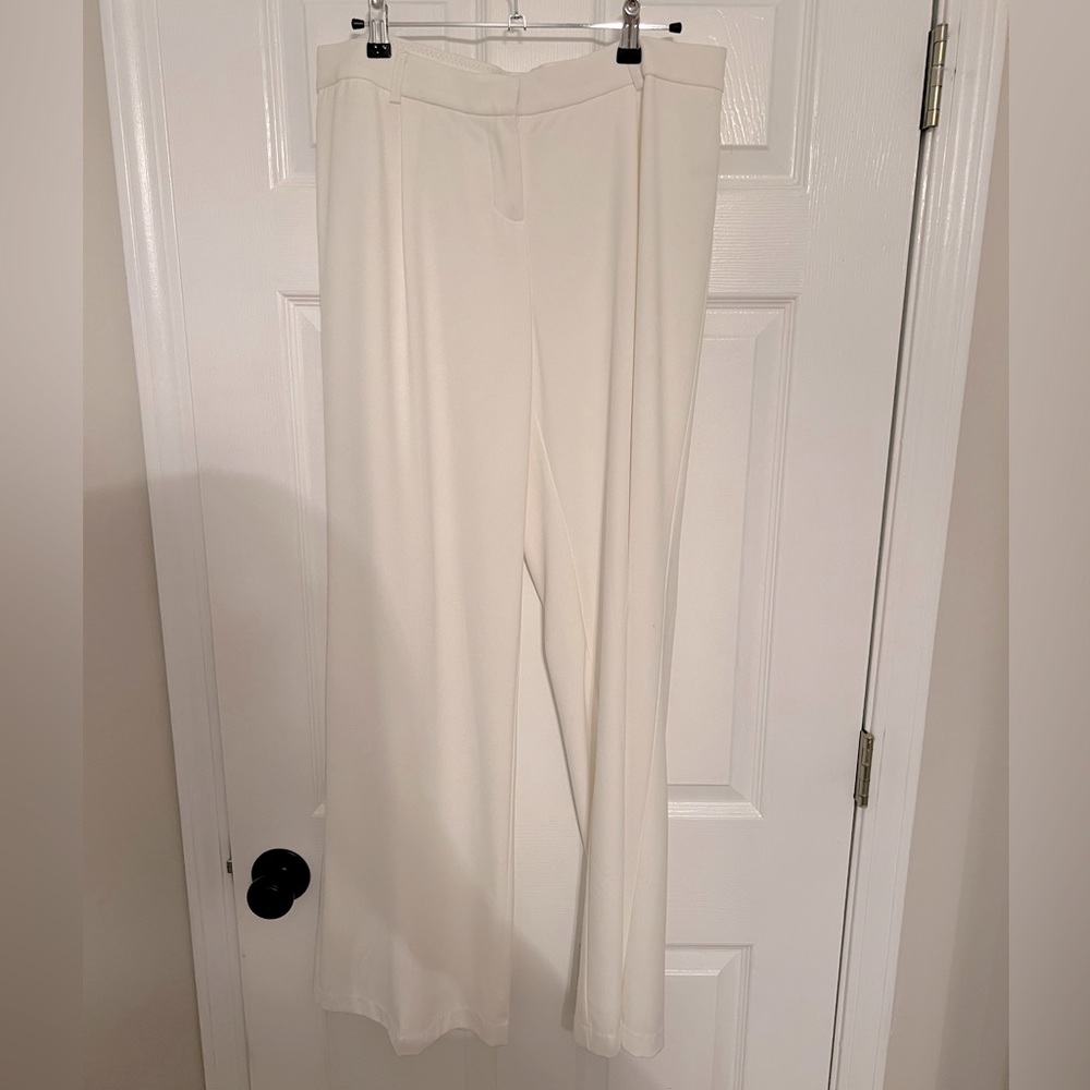 Saint Tropez High Waist White Wide Leg Trouser Pants